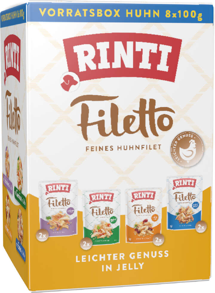 RINTI Hunde-Nassfutter Filetto Vorratsbox Huhn